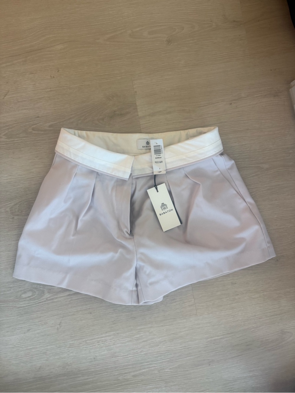 Babaton White-Banded Light Lavender Tailored Women's Shorts